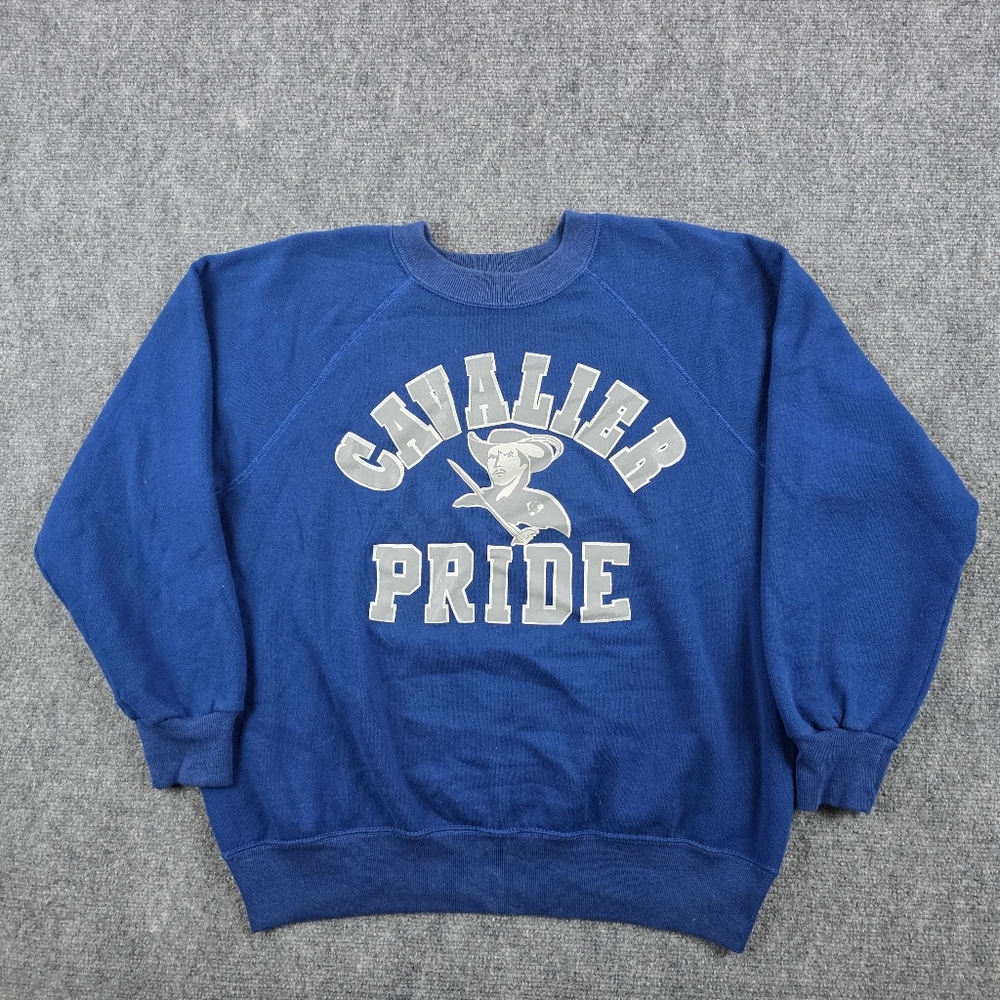 Bassett Walker 50/50 Cotton Sweatshirt Blue XL Cavalier Graphic